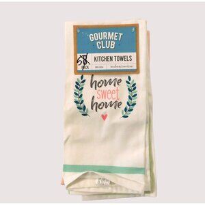 Gourmet Club 5 Pack of Kitchen Towels 18 x 28 Funny Cute Sayings Humorous